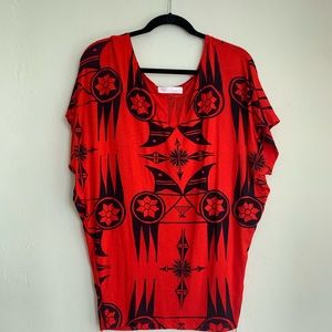 Draped, batwing top